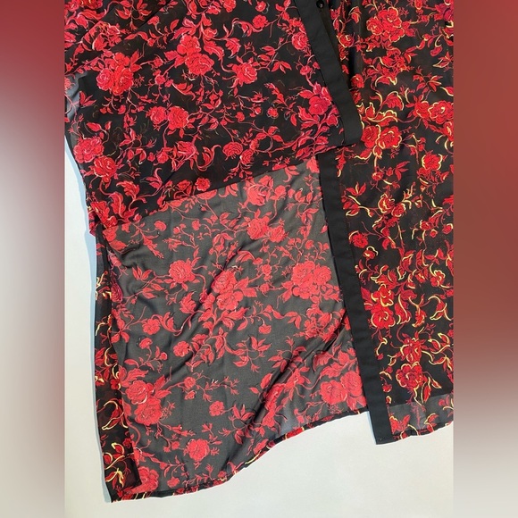 NEW 2X Plus Size Slim Factor by Investments Baroque Floral Long Sleeve Top $99 - Picture 4 of 12